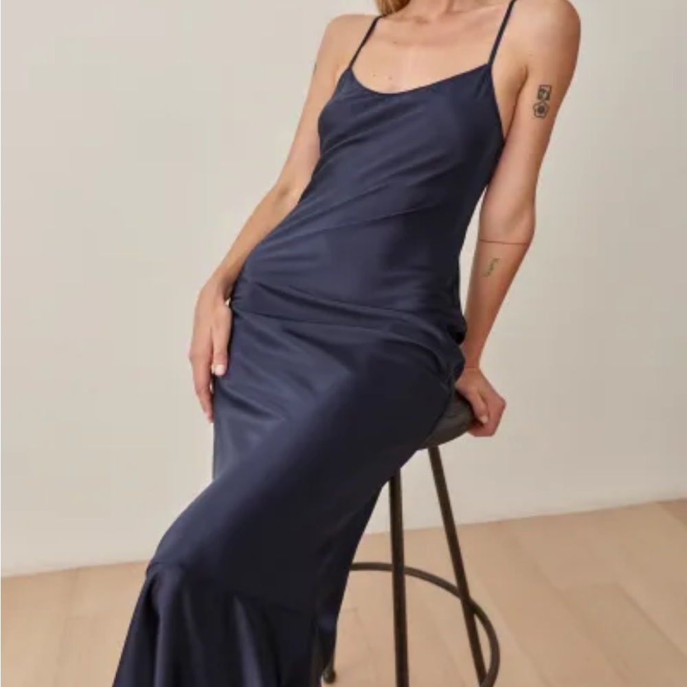Blue Reformation Silk Dress